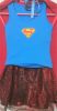 Kids Costumes to Hire - SuperGirl - Blue tank top (7-8 yrs) , red skirt, red cape 